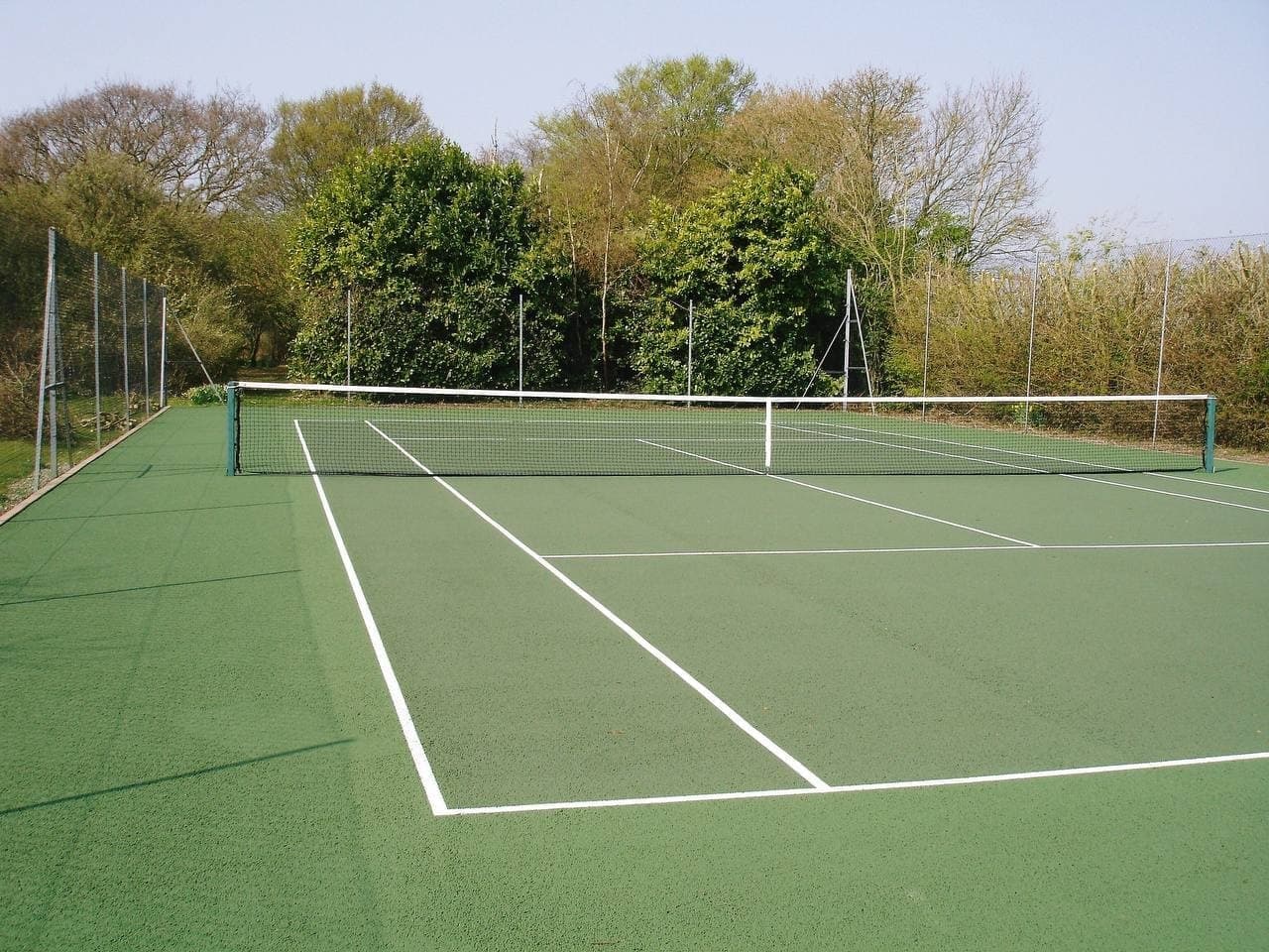 Newly constructed tennis court in Portsmouth